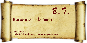 Bundusz Tímea névjegykártya